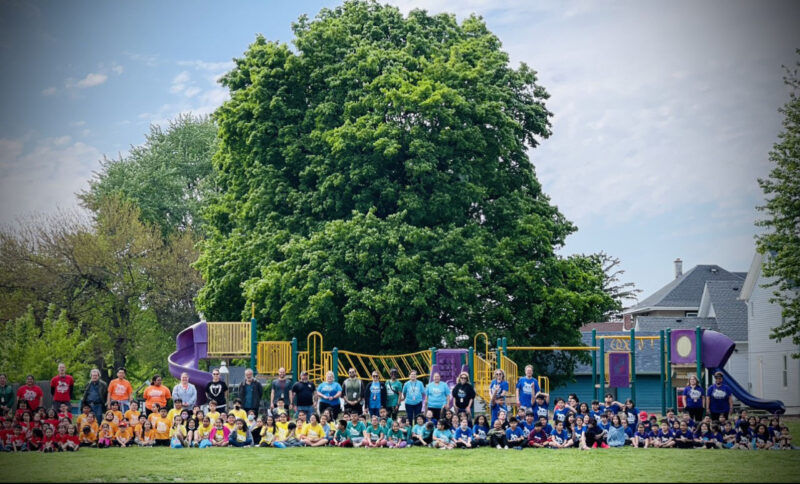 Beaupre Elementary saw some clouds during their all-grade Field Day, but the brightly colored shirts of students and staff leaders made the day shine!